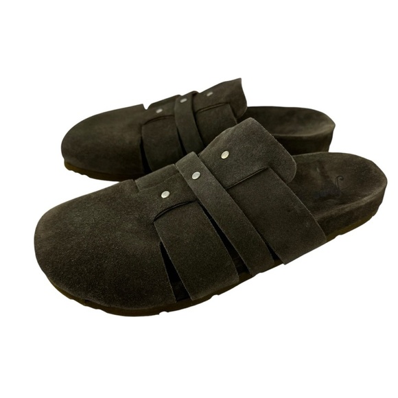 Free People Mule Clogs Sunday Season Khaki Green Slip On Women’s 36 USA 6 - Picture 8 of 16